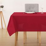 Deconovo Oxford Water Resistant Table Cloth 132x178cm(52x70in) Rectangle Wipeable Tablecloth for Kids Painting Red