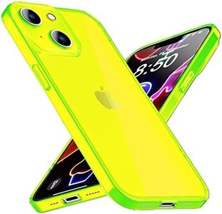 NALIA Chiaro Cover Neon compatibile con iPhone 14 Custodia, Trasparente Colorato Silicone Copertura Traslucido Case Resistente, Protettiva Antiurto Sottile Bumper Morbido Protezione, Colore:Giallo
