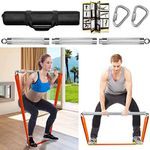 DASKING Detachable Resistance Bands Bar 30"/35.4"/38.5" Length Workout Bar Exercise Bar Max Load 500LBS for Home Gym Workout Full Body Workout Power Lifting Fitness Bar (No Resistance Bands)