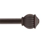 Kenney Standard Decorative Window Curtain Rod, Weathered Brown, 48-86"