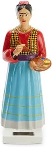 Kikkerland Solar Powered Frida Kahlo Figurine: Fun Art Decor for Home & Kitchen, Office Desk, Garden, Car – Great Novelty Toy Statue, Display Shelf Collectible, Holiday & Birthday Gift
