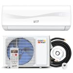 COSTWAY 12000BTU Mini Split Air Conditioner & Heater, 17 SEER2 208-230V Wall-Mounted Ductless AC Unit Cools Rooms up to 750 Sq. Ft., Energy Efficient Inverter AC w/Heat Pump & Installation Kit (12000BTU, 208-230V, 17 SEER2)