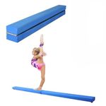 Dripex 210 cm Folding Gymnastics Training Balance Beam for Children, Faux Suede Beam for Exercise Gym at Home, noir foncé