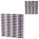 GOMAKERER 1 Pc 60 Slots Stamp Pad Holder Organizer Wall Mounted, 4.09x16.22x16.29inch Rectangle Ink Pad Storage Rack Plastic Diamonds Paintings Tray Rack for Stampin up Ink Pads White