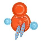 Boon Groovy + ModWare Plate and Bowl Set with Utensils (Orange/Blue)