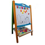 Kids Art Easel Double Sided Wooden Magnetic Whiteboard Painting Easel for Small Kids & Toddlers Non Toxic Eco Friendly Standing Educational Toy-Best with Crayola Kits, Arts and Crafts Supplies