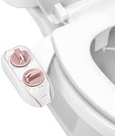 LUXE Bidet NEO 185 Plus - Only Patented Bidet Attachment for Toilet Seat, Innovative Hinges to Clean, Slide-in Easy Install, Advanced 360° Self-Clean, Dual Nozzles, Feminine & Rear Wash (Rose Gold)