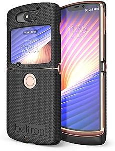 BELTRON Case for Motorola RAZR 5G Flip (AT&T/T-Mobile), Snap-On Protective Hard Shell Cover for RAZR 5G Flip Phone (2020) XT2071 - Black