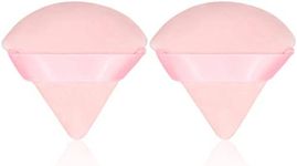 Yatinkim Triangle Powder Puff Makeup 2 PCS Sponge Face Setting Face Puffs Velour Soft Loose Powder Cosmetic Foundation Beauty Contouring Pink