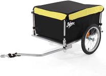 Sefzone Bike Cargo Trailer Foldable, 145lbs Max Load, 600D Oxford Removable Box, 2x16'' Inflatable Wheels, Aluminum Bike Trailer Cargo w/Universal Hitch, for Luggage, Tools, Groceries