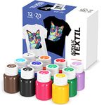 7 Artists Acrylic Fabric Paint - Premium Fabric Paints Permanent for Clothes - Non-Toxic Silk Paint for Children - 12 Fabric & Textile Paints - Fabric Paint for Clothes - Easy Washed Hands