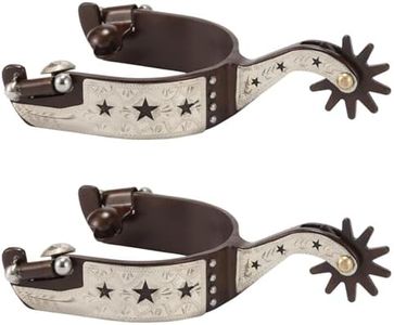 Frdhee West Cowboy Spores, Pack of 2 Horse Spores Western Spores Zinc Alloy Vintage Men's Spurs Handmade Equestrian Spur with Rotating Gear Riding Accessories for Horses