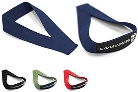 Gymreapers Olympic Lifting Straps for Weightlifting, Snatch, Clean, Powerlifting, Strongman, Deadlifts - Durable Cotton with Reinforced Stitching (Pair) (Navy)