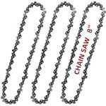 8 Inch Chainsaw Chain 050" Gauge, 3/8" LP Pitch, 33 Drive Links, 8 Inch Chain Saw Chains Fits for Chicago Sun Joe SWJ800E SWJ806E Portland, Greenworks and More- S33 (3 Chains)