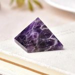 SS Murti Natural Certified Amethyst Crystal Pyramid, Amethyst Pyramid for Vastu, Healing and Home Decor