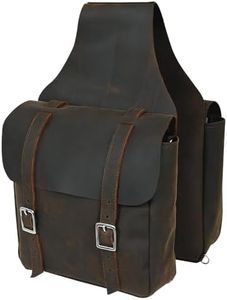 HILASON Leather Chap Leather Horse Saddle Bag for Trail