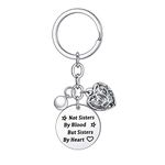 BESPMOSP Best Friend Keyrings Heart Not Sisters By Blood But Sisters By Heart Keychain Birthday Gifts Friendship Jewellery Graduation Gifts (Not Sisters By Blood)