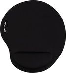 Ergonomic Stitched Edges Mouse Pad with Wrist Support -Excovip Smooth Surface Wrist Rest Mousepad, Black Mouse Mat with Non-Slip Rubber Base and Soft Memory Foam 9101