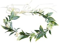 DDazzling Green Leaf Floral Crown Eucalyptus Flower Women Girls Headband Flower Headpiece Bridal Halo Photo Prop