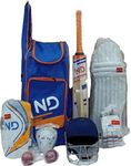 ND Sports Cricket 11-Piece Set for Boy's Ambi (8-10 Years), U-Kash-ND BlueClubKit BoysAmbi