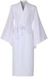 COSDREAMER Mens Japanese Yukata Kimono Robe Costume Japanese Kimono Robe, White, Medium