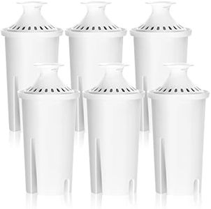 Overbest NSF Certified Pitcher Water Filter, Replacement for Brita® Pitchers and Dispensers, Brita® Classic 35557, OB03, Mavea® 107007, and More, Includes 6 Filters