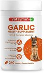 Vetzyme Garlic Health Supplement for Dogs (240 Tablets) - With B Complex Vitamins to Promote Fitness and Support a Healthy Immune System