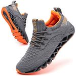 SKDOIUL Men Sport Running Shoes Mesh Breathable Trail Runners Fashion Sneakers, A069 Grey, 10.5