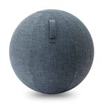 ELYAVO Exercise Ball Chair, Yoga Ball with Cover for Home Offices Balance Training Stability Ball 65CM, Dark Gray