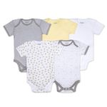 Burt's Bees Baby Unisex Baby Bodysuits, 5-Pack Short & Long Sleeve One-Pieces, 100% Organic Cotton Bodysuit, Sunshine Prints, 3-6 Months