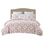 Home Soft Things Serenta 7 Piece Printed Microfiber Bedspread Set, King, Delia Red