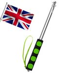 Telescopic Flag Pole 2M Stainless Steel Handheld Flag Pole Portable Extendable Flag Pole Telescopic Flagpole for Teacher Tour Guide Camping Green