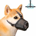 Dog Muzzle, Dog Muzzle to Prevent Eating, Soft Air Anti Biting Barking Chewing Mesh Muzzle, Breathable Drinkable Adjustable Loop Pets Muzzle for Small Medium Large Dogs (M)