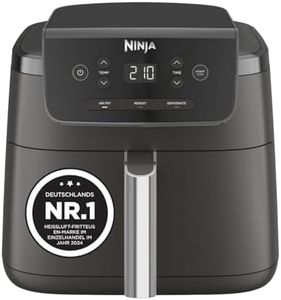 Ninja Luftfritteuse 4,7L 3in1 Luftfritteuse Fritteuse Heißluftfritteuse Heißluftfritteuse 1-2 Portionen Digital Tiefkühlfach Antihaft-Fritteuse Frittierkorb 2000W Schwarz AF110EU