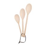 T&G Set of 3 Wooden Kitchen Spoons in FSC Certified Beech | Utensil Pieces for Mixing and Serving Cooking Set | Heat Resistant | Easy to Clean | Basic Bakeware Essentials | L30, 25, 20cm