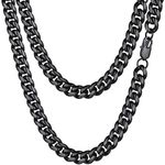 Chunky Necklace Black Chain 18inch 10mm Cuban Link Gothic Cool Boyfriend Men Jewelry Thick Chunky Neck Chain Mens Necklaces