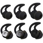 Bose Replacement Noise Isolation Silicone Earbuds/Earplug Tips 3 Pairs Size S M L for Bose Earphones Fit Bose QC20 QuietControl 20 QC30 SIE2 IE3 Soundsport Free Wireless Earphones (Black)