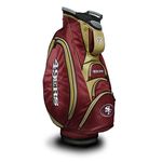 Team Golf NFL San Francisco 49ers Victory Golf Cart Bag, 10-way Top with Integrated Dual Handle & External Putter Well, Cooler Pocket, Padded Strap, Umbrella Holder & Removable Rain Hood