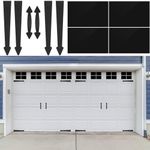 Chapou 78 Pcs Garage Door Magnetic Decorative Hardware Kit Faux Magnetic Hinges Handles, 6.125 x 4'' Fake Easy Installation Windows Panels for Garage Door Panes Decorations, Black