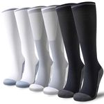 Niorasen Compression Socks for Women Men (20-30mmHg), 3 Pairs Flight Socks Unisex, Travel Sock Compression Stockings Fit Running, Football, Flying, Medical, Prevent Varicose Veins, Promote Circulation