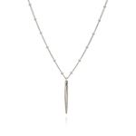 Annika Bella Spike Pendant Necklace for Women, Length 20-22 Inches, Adjustable Layered Long Satellite Necklace, Silver Necklaces, 925 Jewelry, Sterling Silver, Dainty Gift for Her (Silver)