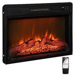 Tangkula 23 inch Electric Fireplace Insert, Recessed Fireplace w/ 3 LED Realistic Flame Effects, Remote Control, 30 Min to 6H Timer, Overheat Protection, 1400W Faux Fireplace for Bedroom Home