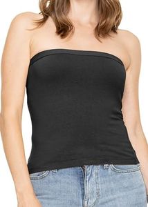 Women's Tube Top Mid Length Black 4X