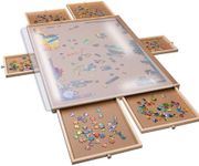 Gondola 2000 Piece Puzzle Board, Portable Puzzle Board with Drawers and Cover, Wooden Jigsaw Puzzle Tray - Adjustable Puzzle Boards, Lightweight Puzzle Table with 4 Drawers, Puzzle Accessories