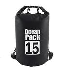 DUVORA 3L PVC Waterproof Dry Bag – Outdoor Travel Storage Organizer for Camping, Beach, Kayaking, Boating, Fishing & Hiking, Multi-Color Dry Sack for Phone, Cash, Keys & Essentials (15 Liter)