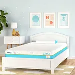 MLILY 7 Inch Queen Mattress for Kids, Memory Foam Bunk Bed Mattress with Mattress Protector in a Box Made in USA CertiPUR-US Certified, Medium Firm Trundle Cooling Gel Mattress, Blue