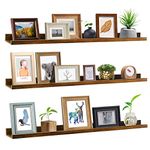 Giftgarden 47 Inch Long Floating Shelves Wall Mounted, Rustic Picture Ledge Large Wall Shelf for Living Room Bedroom Bathroom Kitchen, Set of 3 Different Sizes