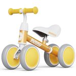 AyeKu Baby Balance Bike, Cool Toys Bike for 1 Years Old Boys and Girls as First Birthday Gifts with Adjustable seat and 3 Silent Wheels (Golden)