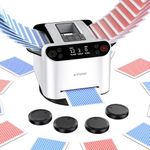 KPAW 2-in-1 Automatic Card Shuffler & Dealer - Support 12 Players, 4 Drawing Remotes, Auto Post-Shuffle Deal, Consecutive/Random Dealing, for Poker, Blackjack, UNO, Phase 10, Five Crowns (White)