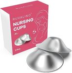 Original Silver Nursing Cups, RUVALINO® Breastfeeding Essentials Nipple Shields for Nursing Newborn, Nipple Cover for Breastfeeding, Healing Cups for Sore Nipple Relief, FSA or HSA Eligible (XL)